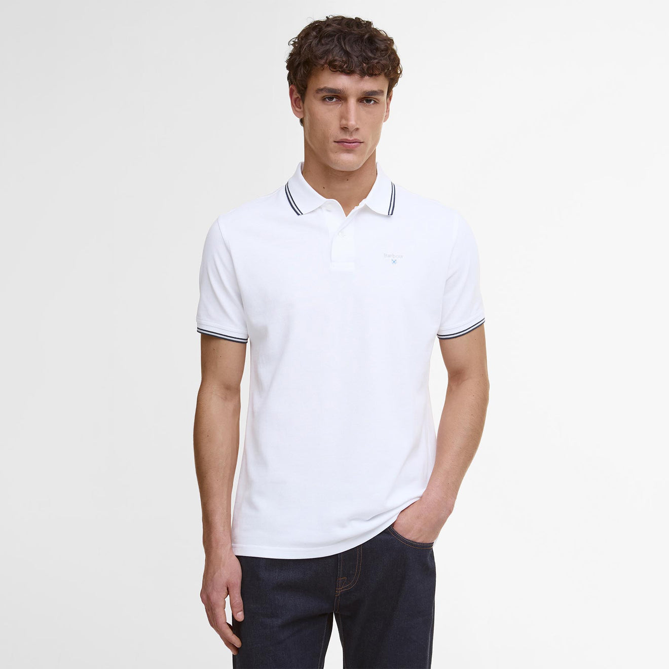 Barbour Fielding Tailored Polo Shirt White