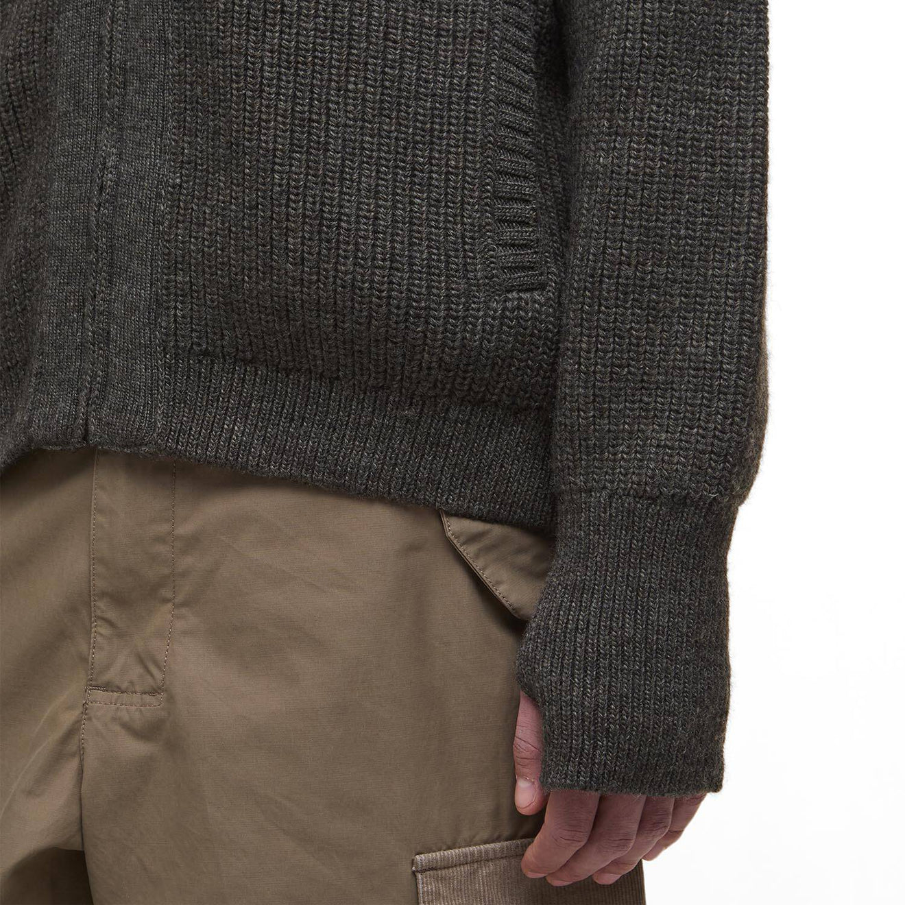 Barbour Garthman Knitted Zip Through Sweater Olive Ink