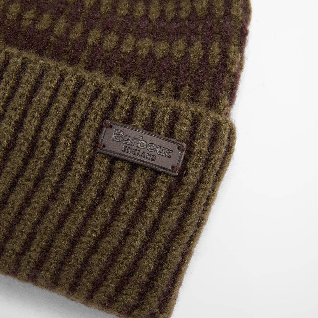 Barbour Harray Beanie Hat Olive/Fired Brick - The Sporting Lodge
