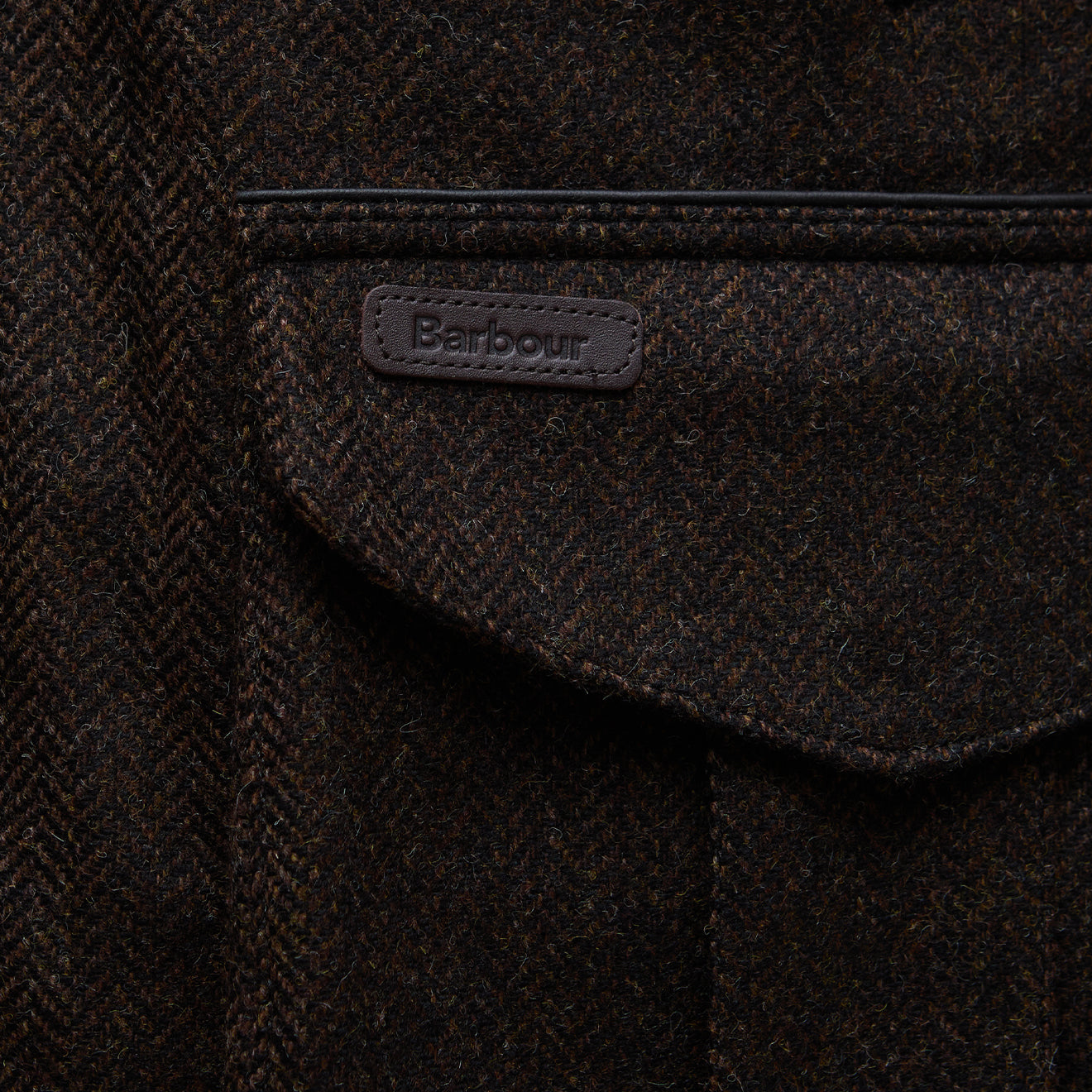 Barbour Hereford Tweed Wool Jacket Rustic Brown
