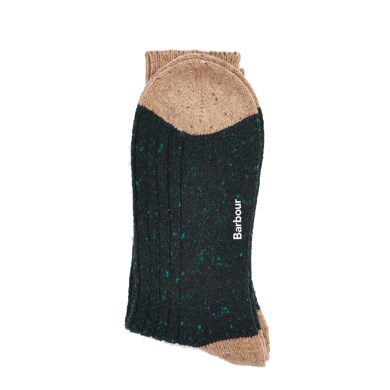 Barbour Houghton Socks Evergreen/Sandstone - The Sporting Lodge