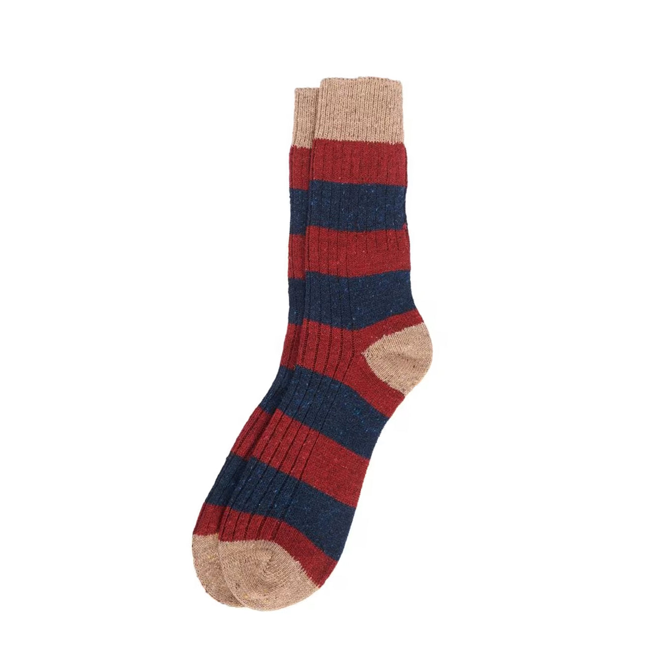 Barbour Houghton Stripe Sock Cranberry/Navy - The Sporting Lodge