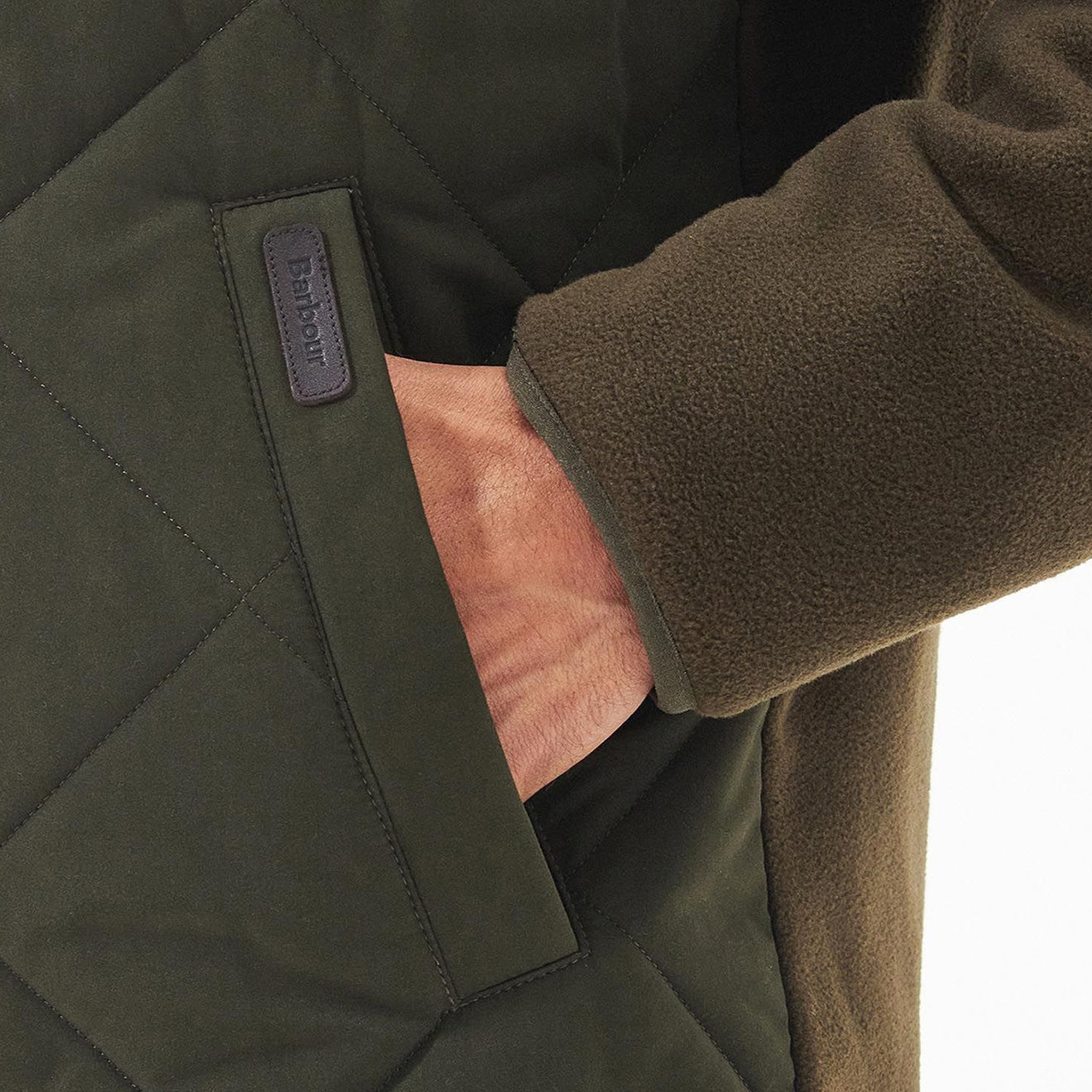 Barbour Hybrid Fleece Jacket Olive - The Sporting Lodge