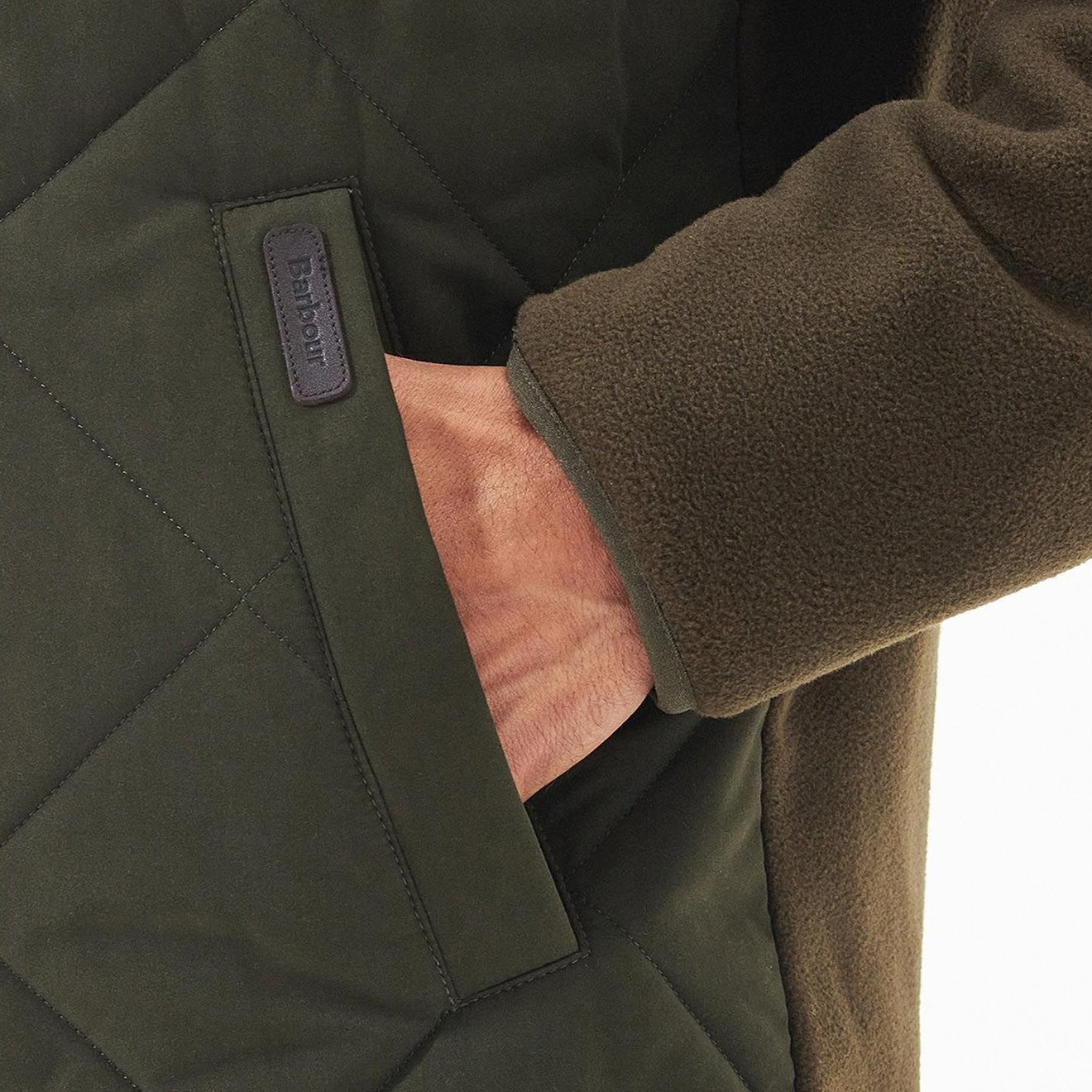Barbour Hybrid Fleece Jacket Olive - The Sporting Lodge
