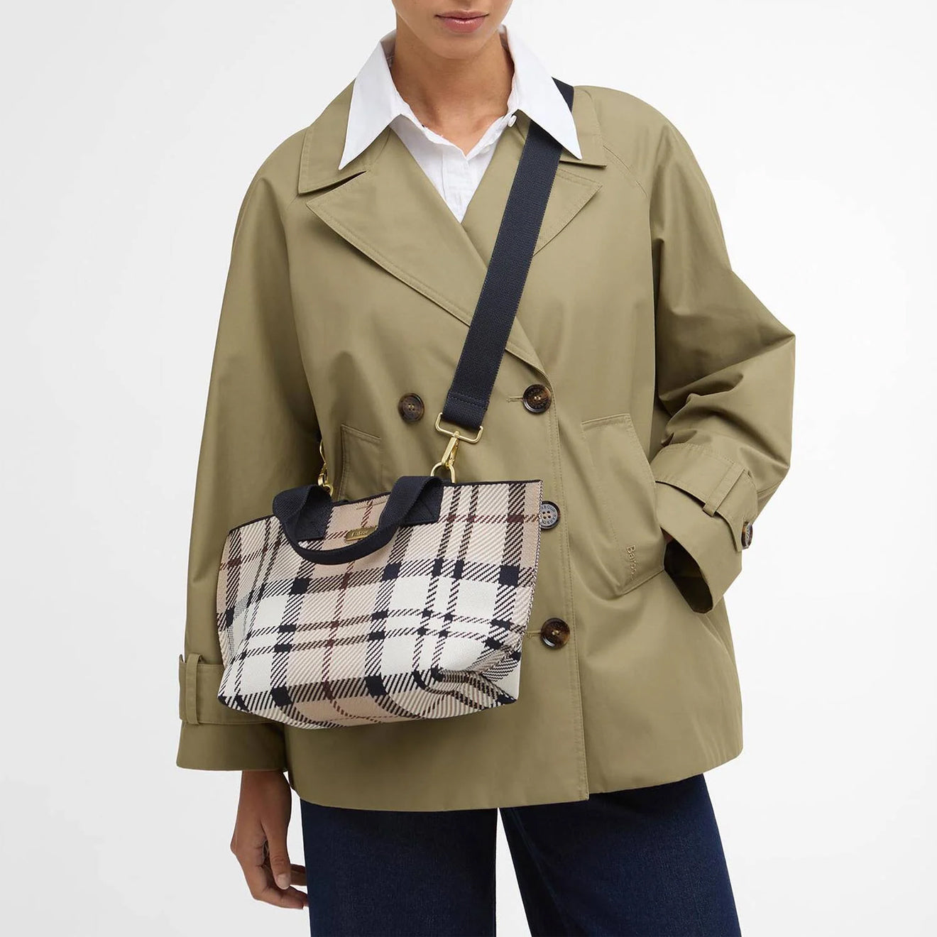 Barbour Layla Tartan Mini Tote Bag Rosewood Tartan
