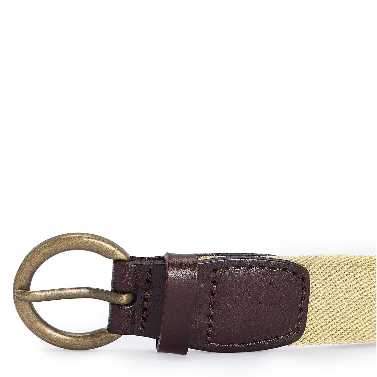 Barbour Leather Webbed Belt Sand - The Sporting Lodge