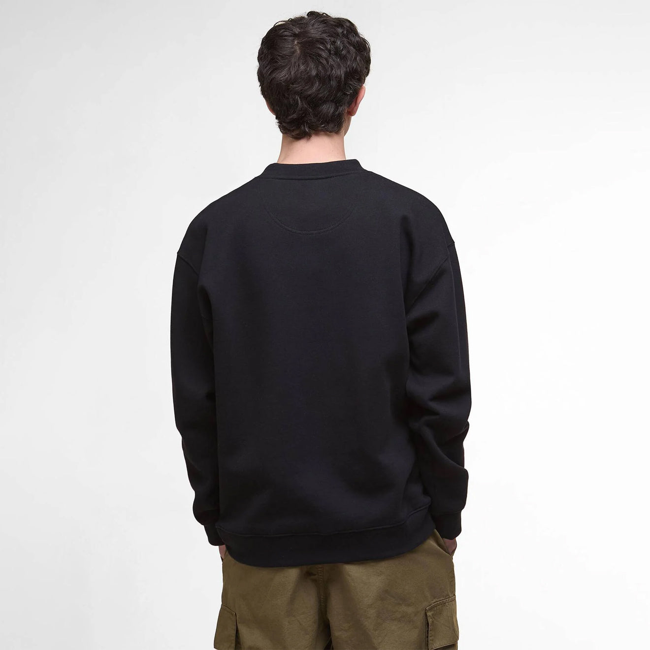 Barbour Leazes Crew Neck Sweatshirt Black - The Sporting Lodge