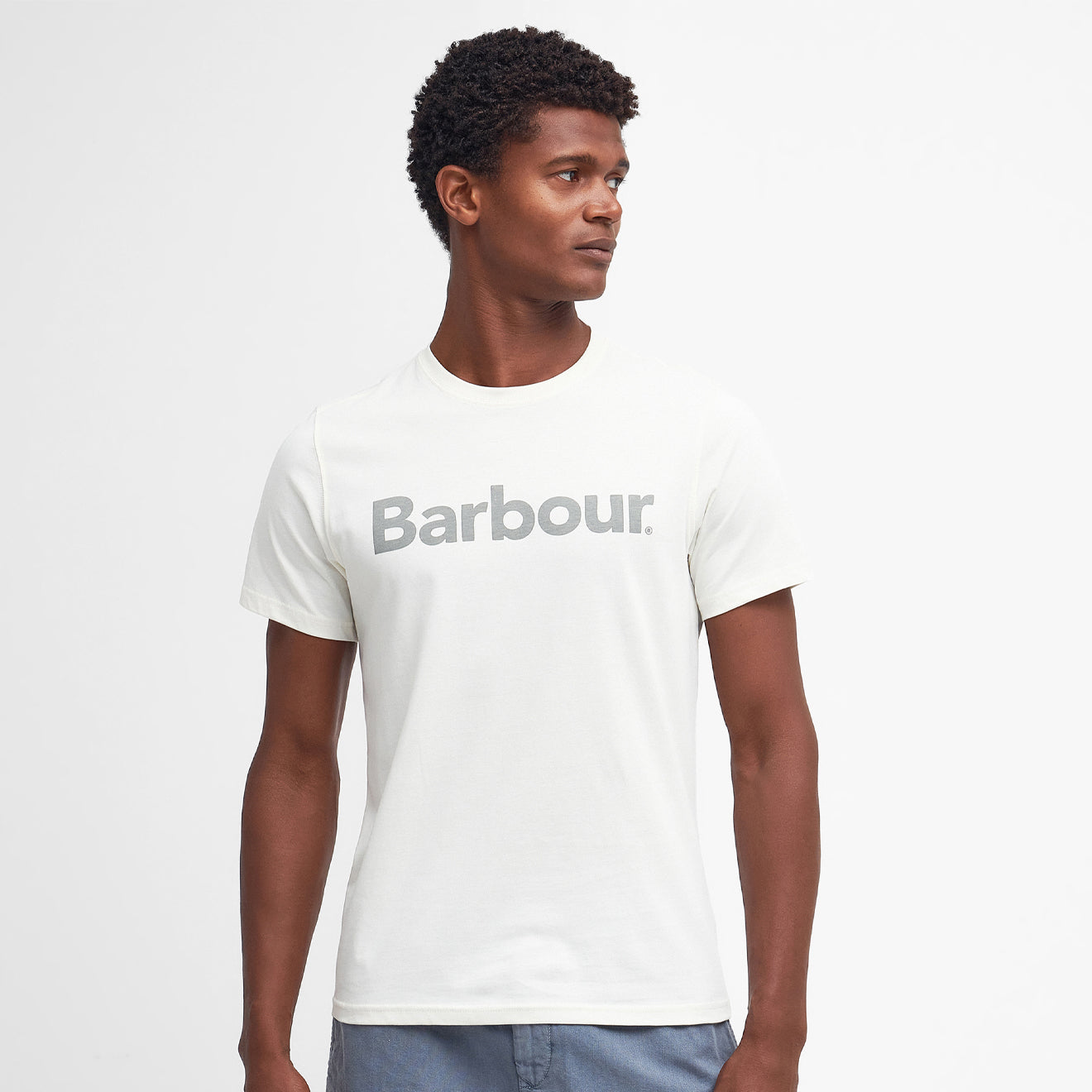 Barbour Logo T-Shirt Ecru - The Sporting Lodge