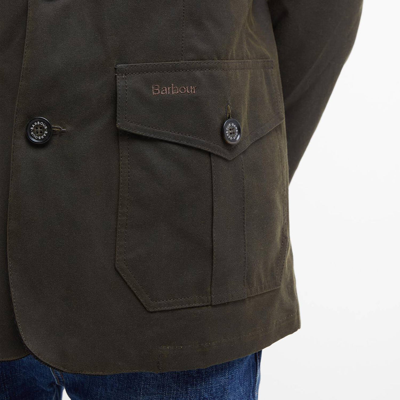 Barbour Lutz Waxed Jacket Olive - The Sporting Lodge