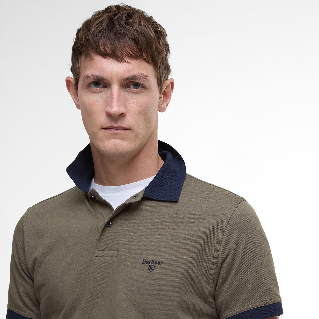 Barbour Lynmouth Tipped Tailored Fit Polo Shirt Uniform Green - The Sporting Lodge