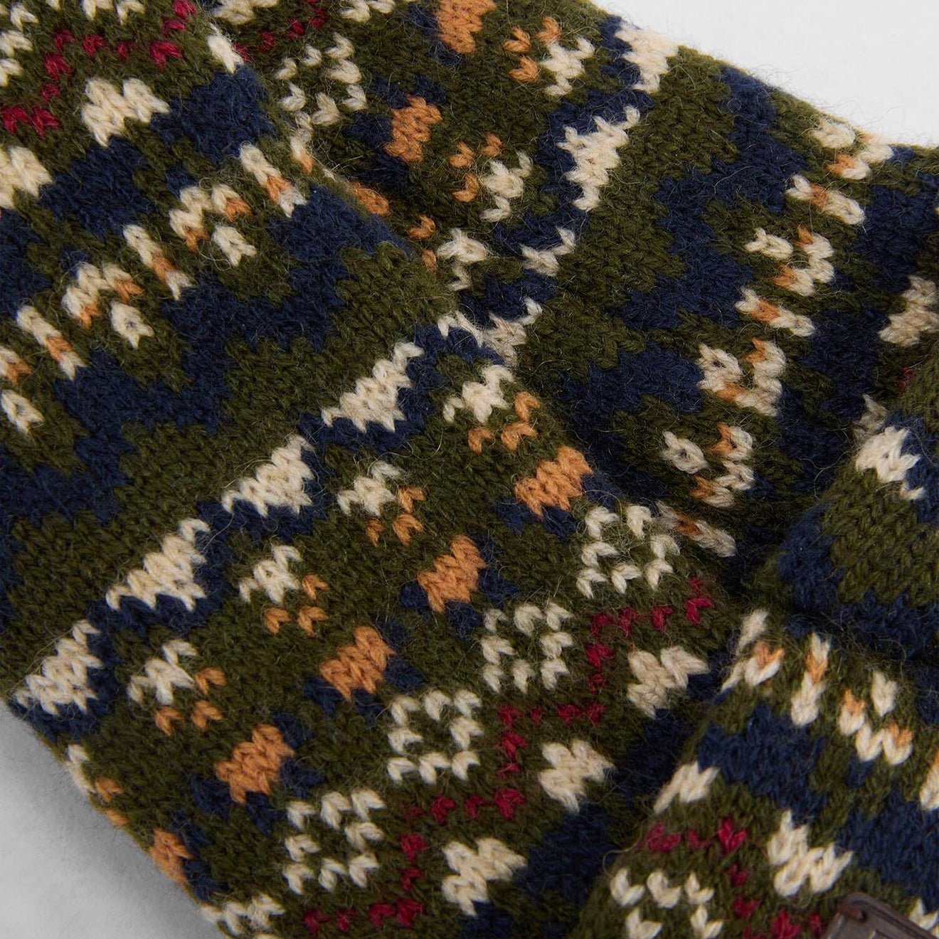 Barbour Marlow Fair Isle Dog Scarf Olive - The Sporting Lodge