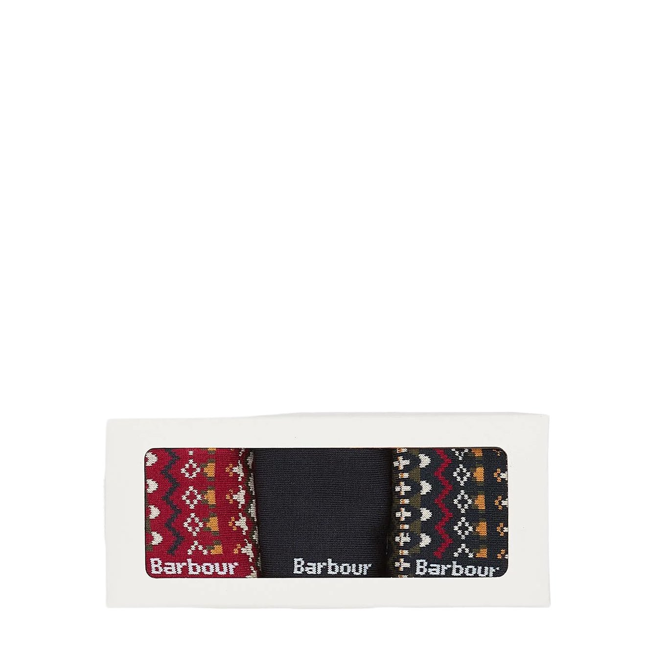 Barbour Marlow Fair Isle Sock Gift Box Olive - The Sporting Lodge