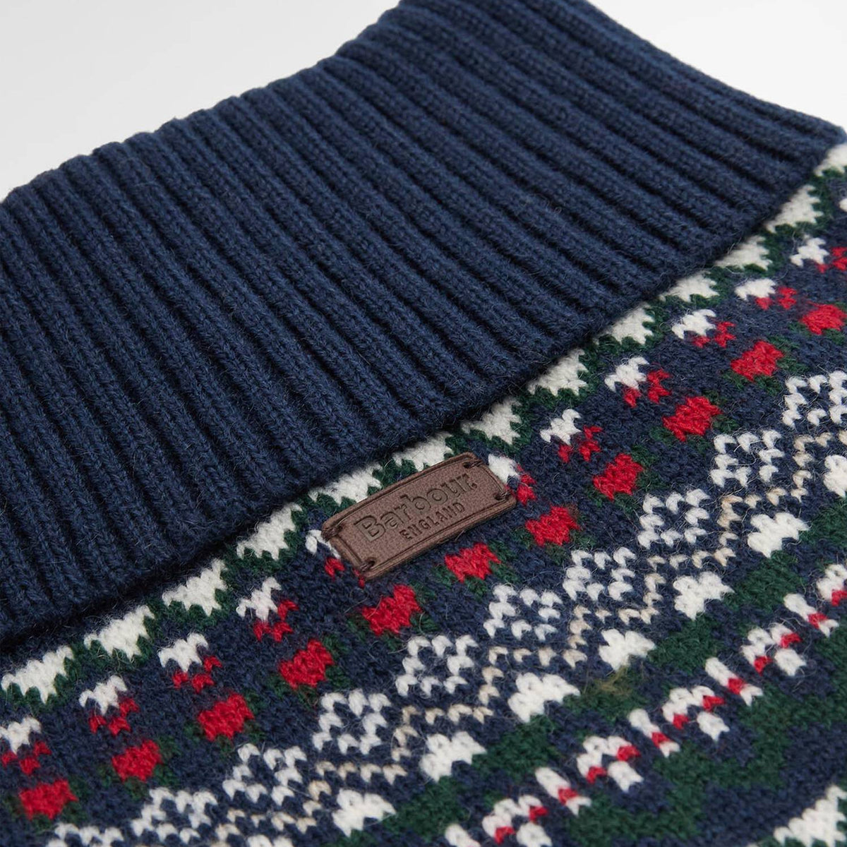 Barbour Marlow Fairisle Dog Jumper Navy Festive