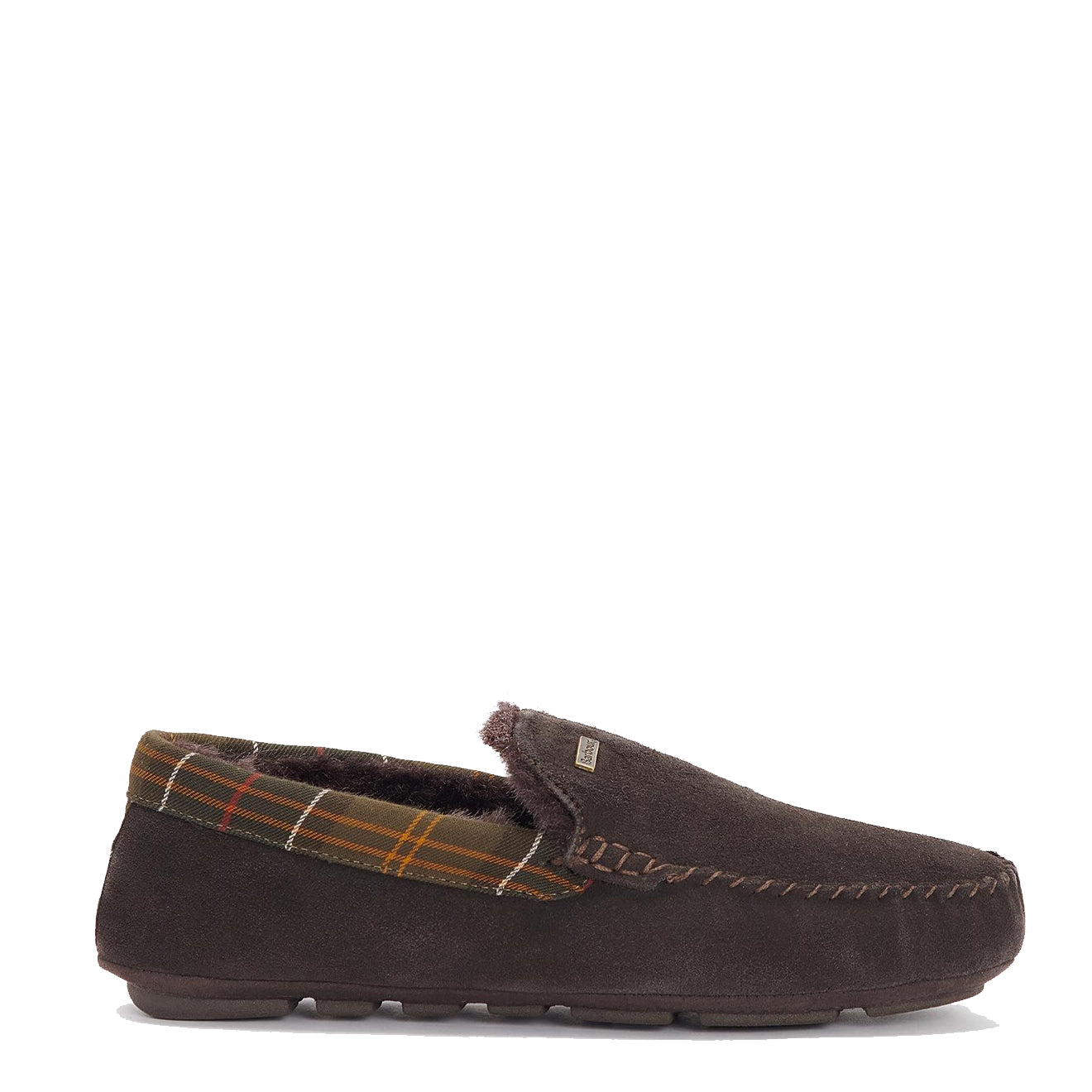 Barbour Monty Moccasin Slipper Brown Suede - The Sporting Lodge