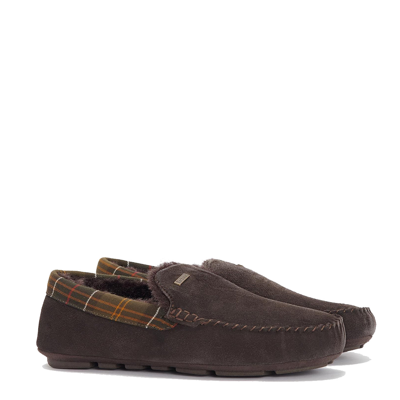 Barbour Monty Moccasin Slipper Brown Suede - The Sporting Lodge