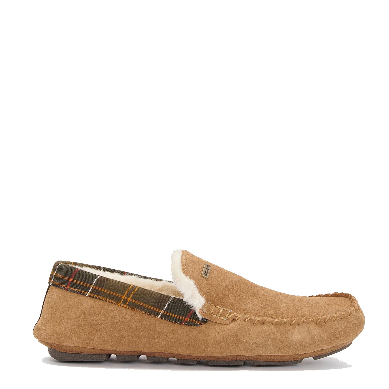 Barbour Monty Moccasin Slipper Camel Suede - The Sporting Lodge