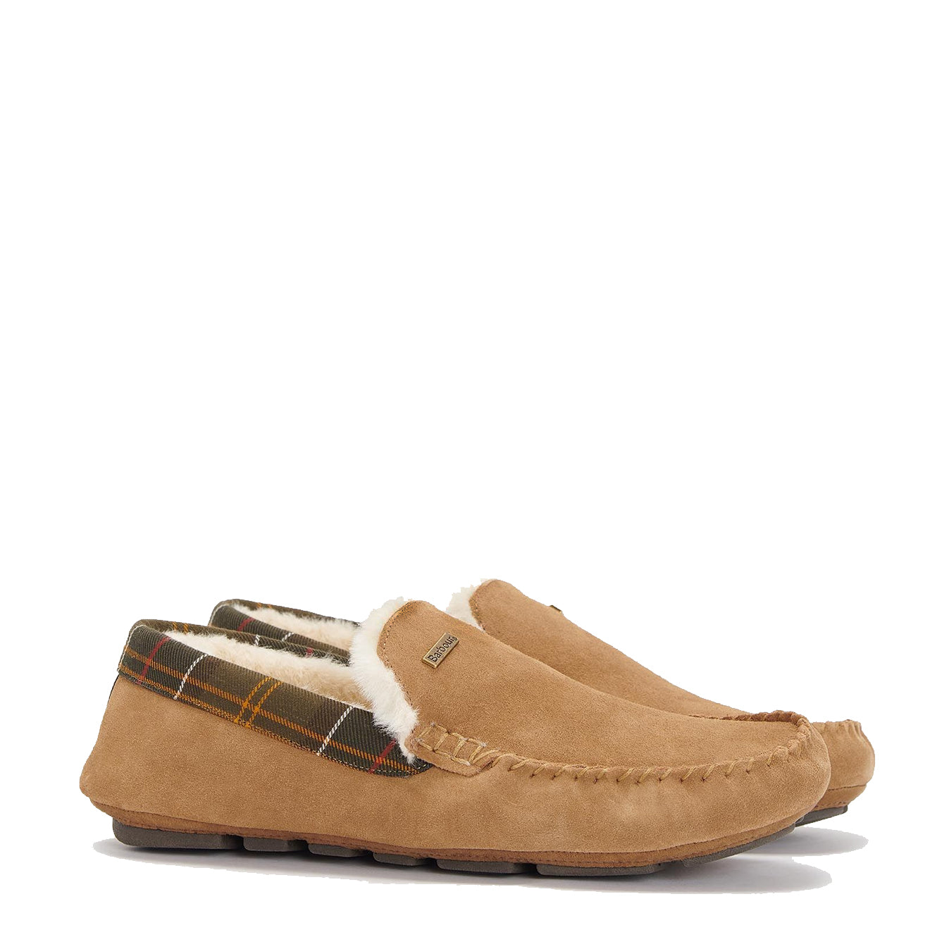 Barbour Monty Moccasin Slipper Camel Suede - The Sporting Lodge