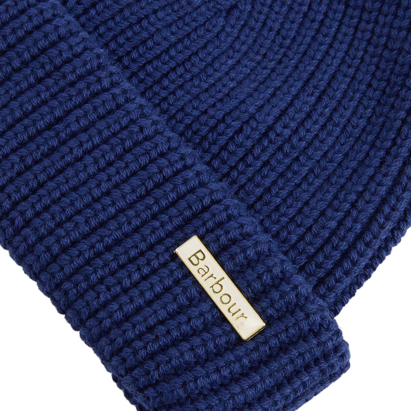 Barbour Mosely Fisherman Beanie Hat Inky Blue - The Sporting Lodge