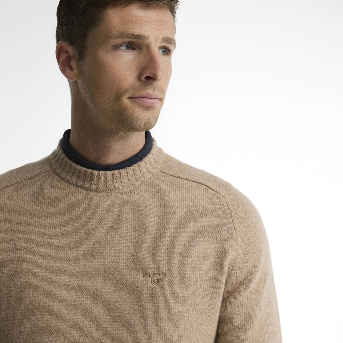 Barbour Newtown Crew Neck Sweater Washed Stone