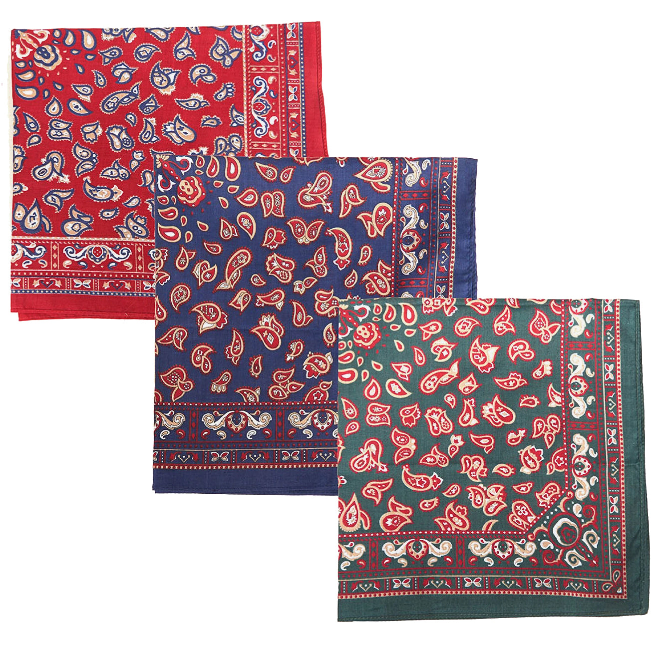 Barbour Paisley Handkerchief Gift Box Set Red/Green/Navy - The Sporting Lodge