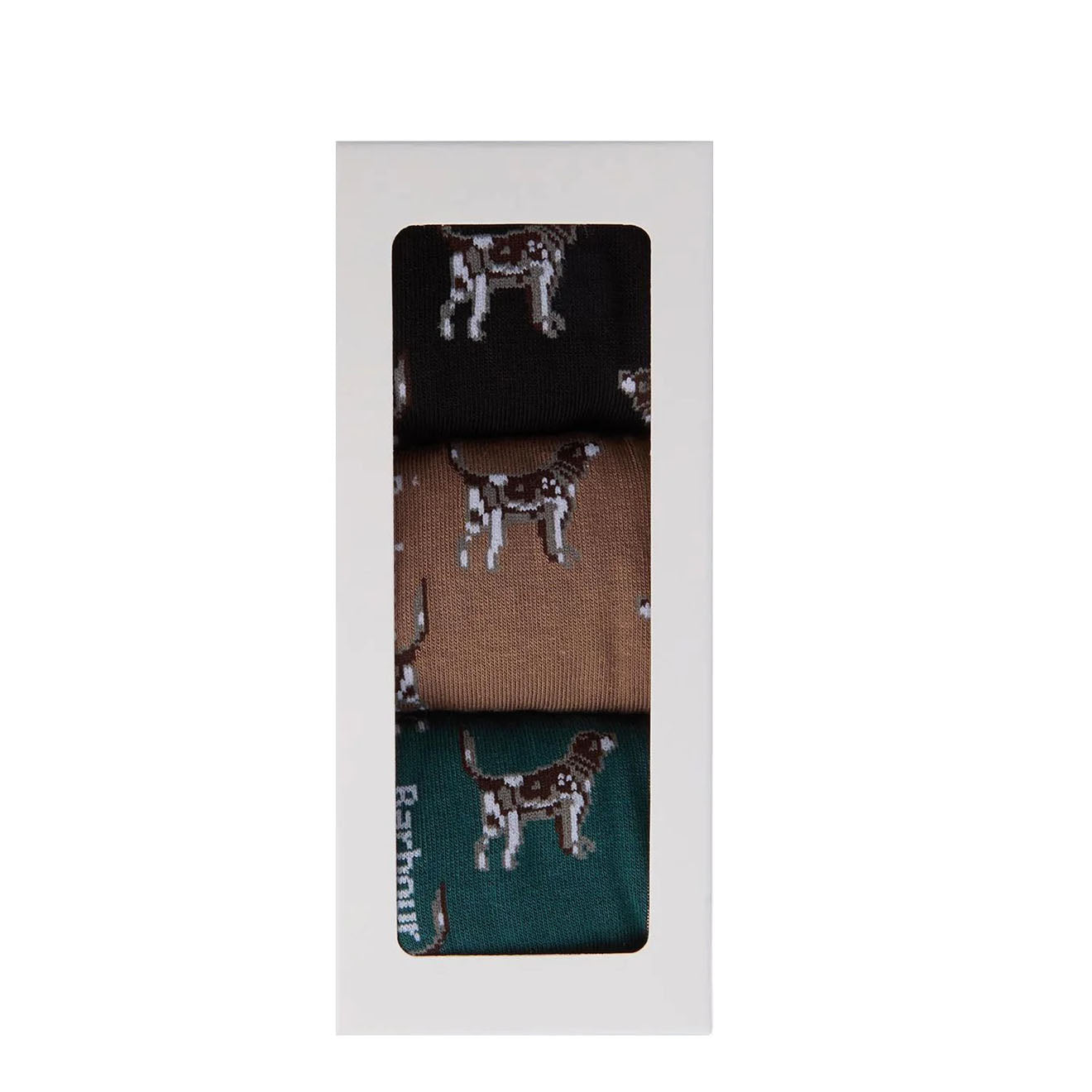 Barbour Pointer Dog Socks Gift Box Green Loch - The Sporting Lodge