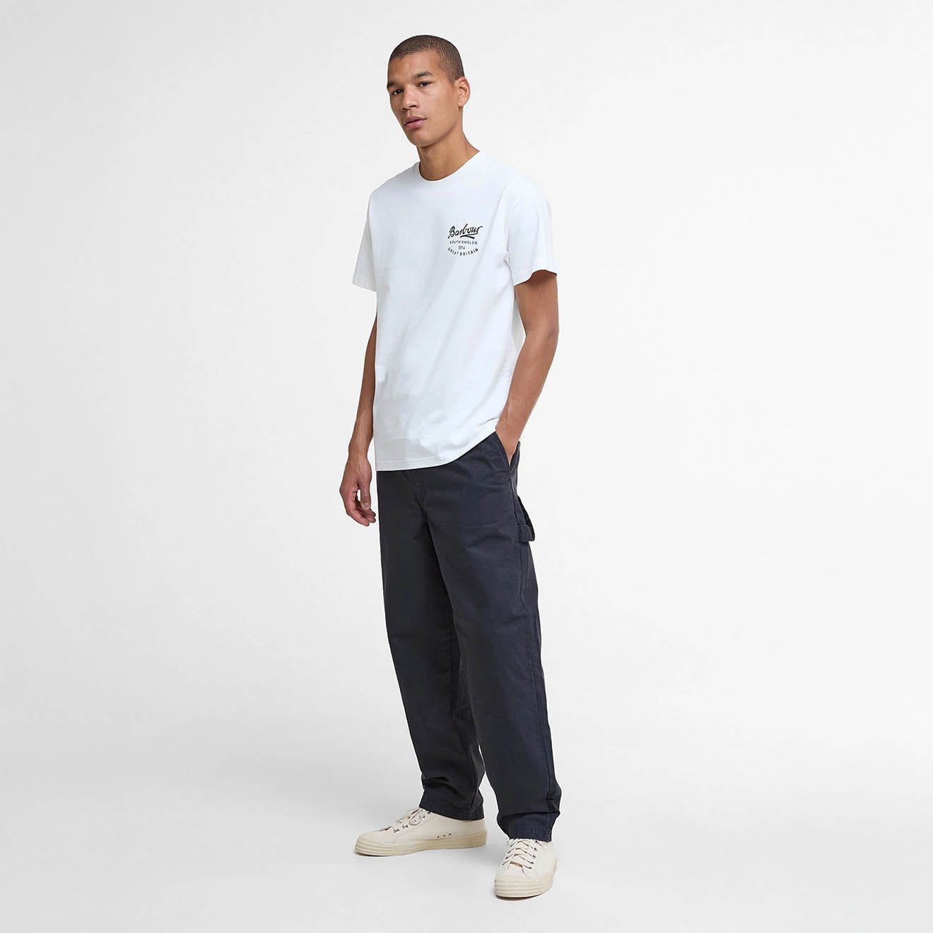 Barbour Script Graphic T-Shirt Whisper White