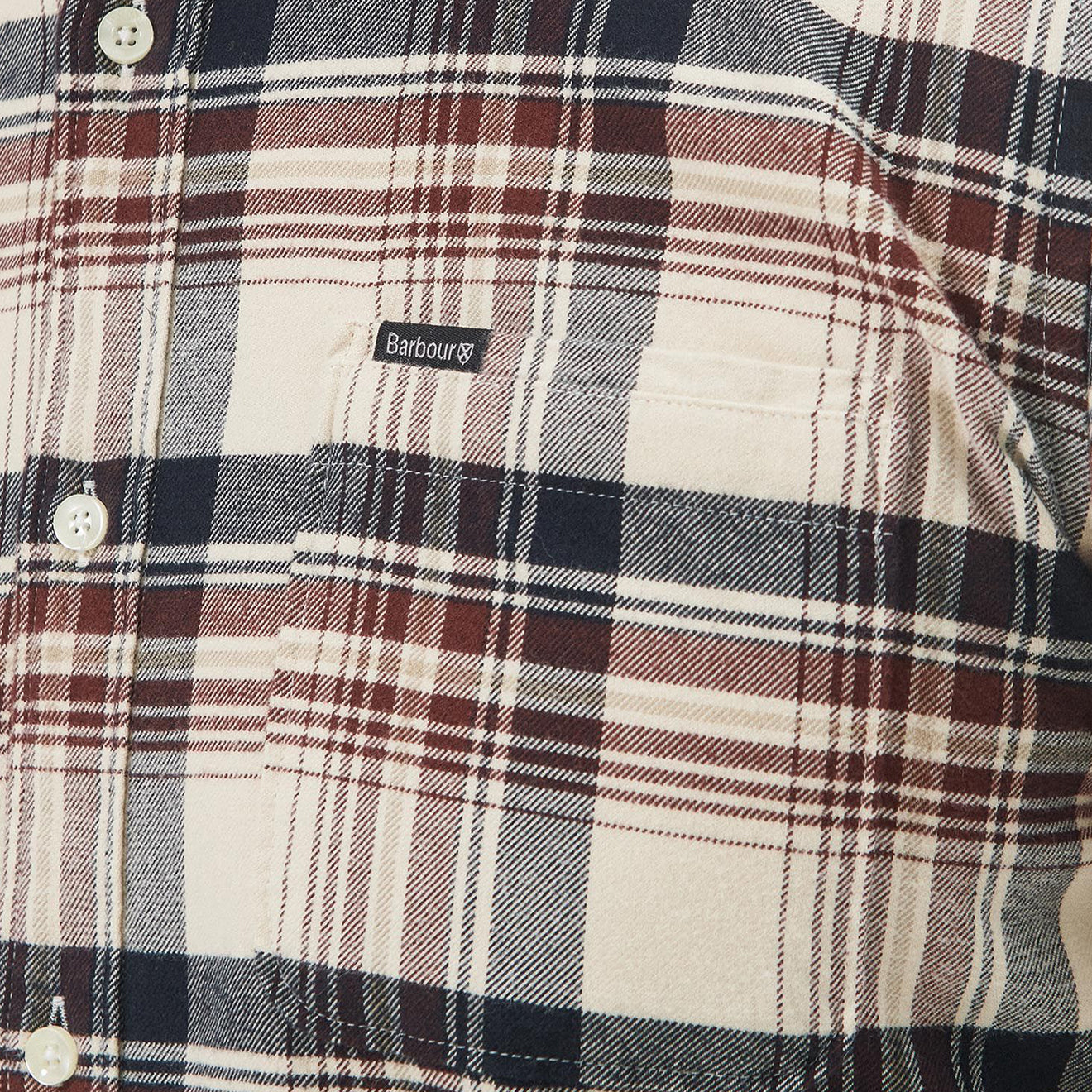 Barbour Shieldton Tailored Checked Shirt Ecru - The Sporting Lodge