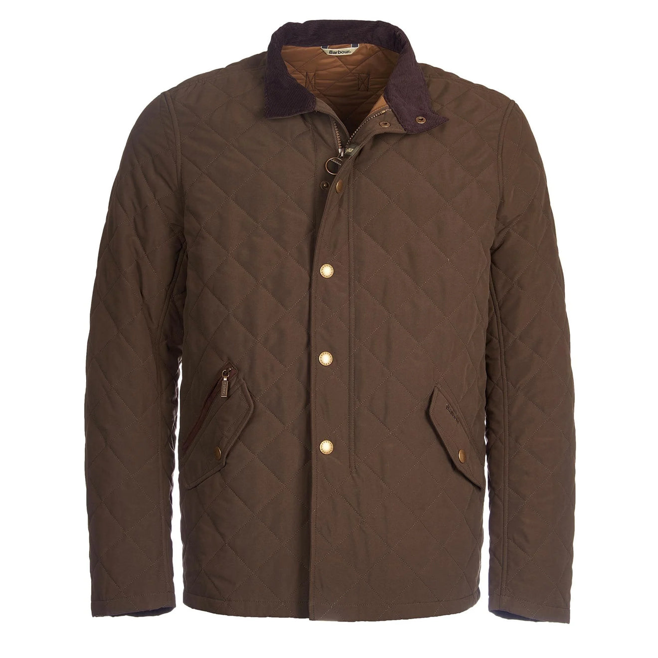 Barbour Shoveler Quilted Jacket Dark Olive - The Sporting Lodge