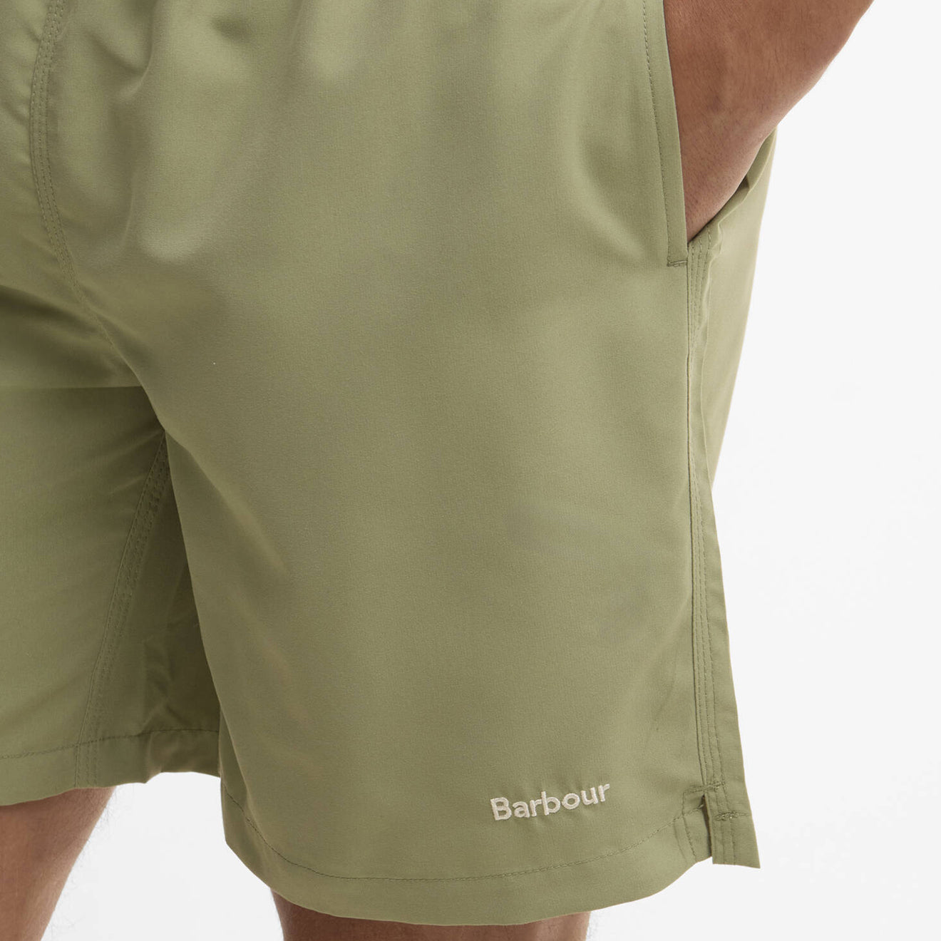 Barbour Staple Logo 7" Swim Short Laurel Green