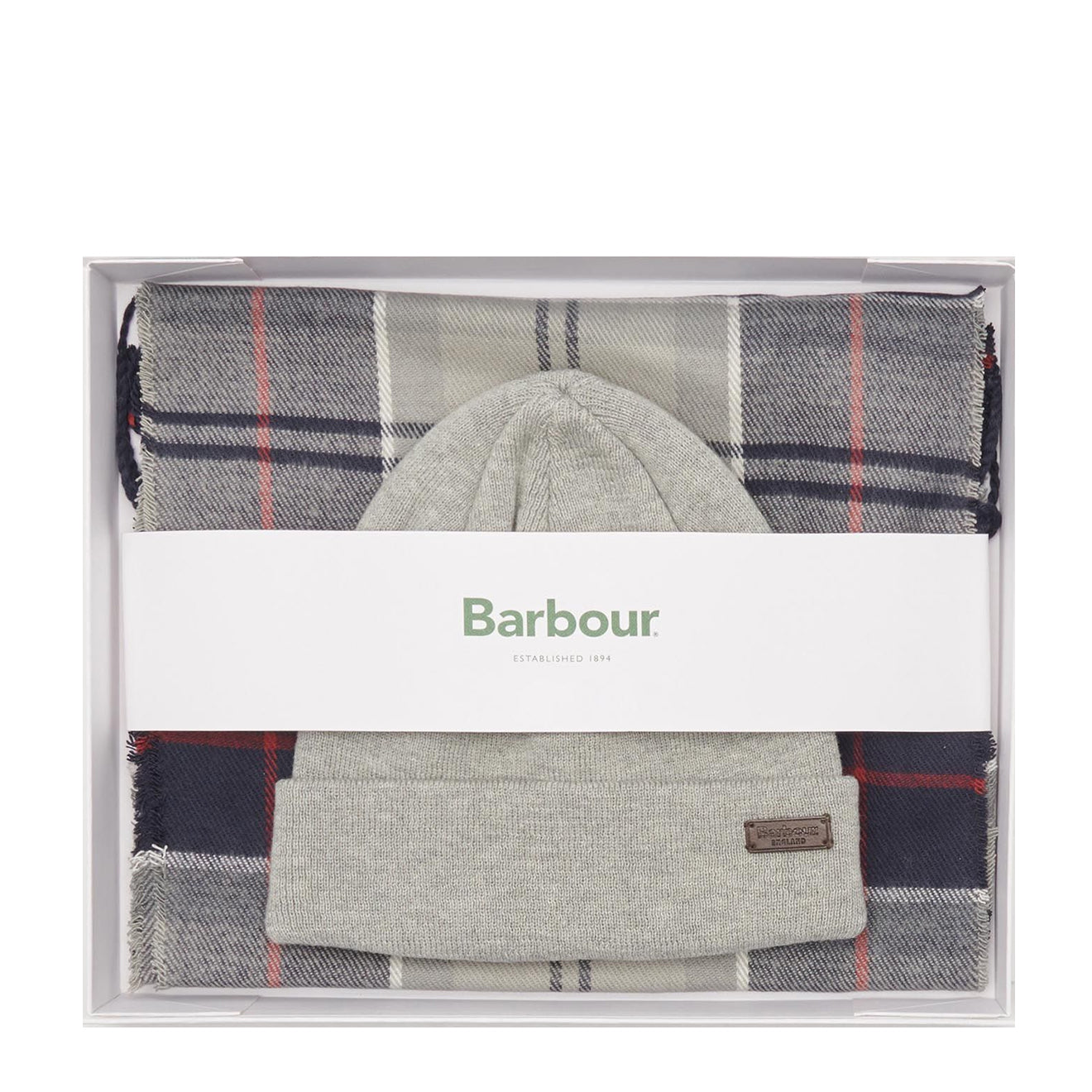 Barbour Swinton Beanie & Galingale Scarf Gift Set Blue Granite - The Sporting Lodge