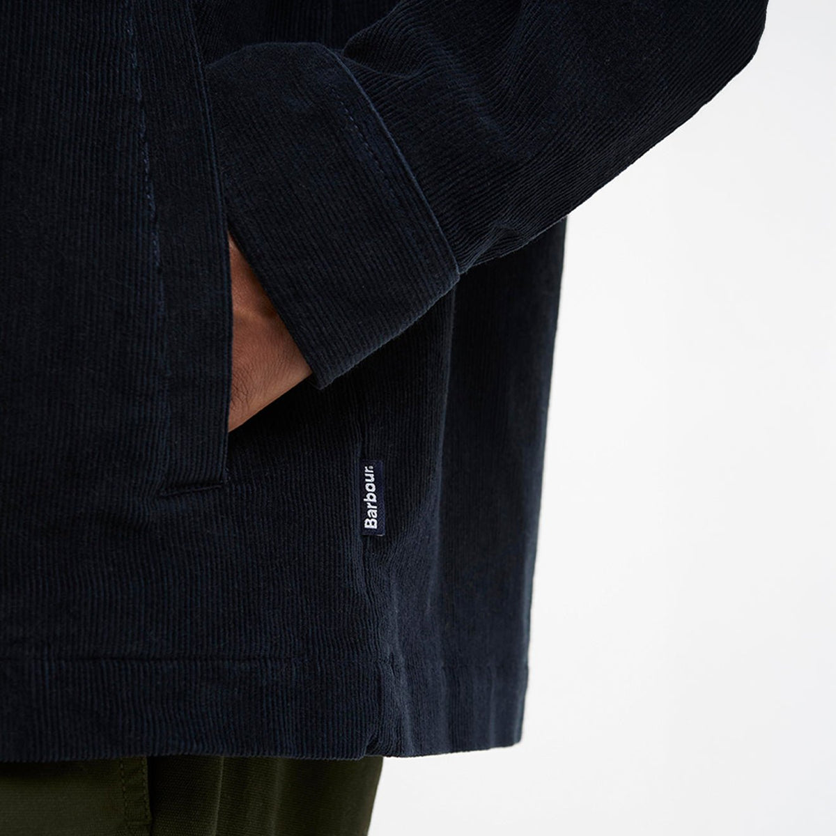 Barbour Tartan Trimmed Cord Overshirt Navy