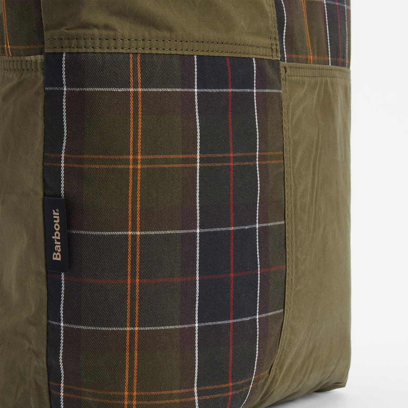 Barbour Transport Patchwork Tote Bag Dusky Green - The Sporting Lodge