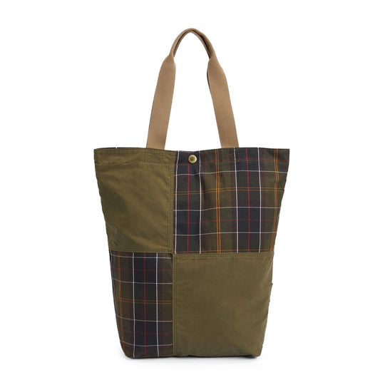 Barbour Transport Patchwork Tote Bag Dusky Green - The Sporting Lodge