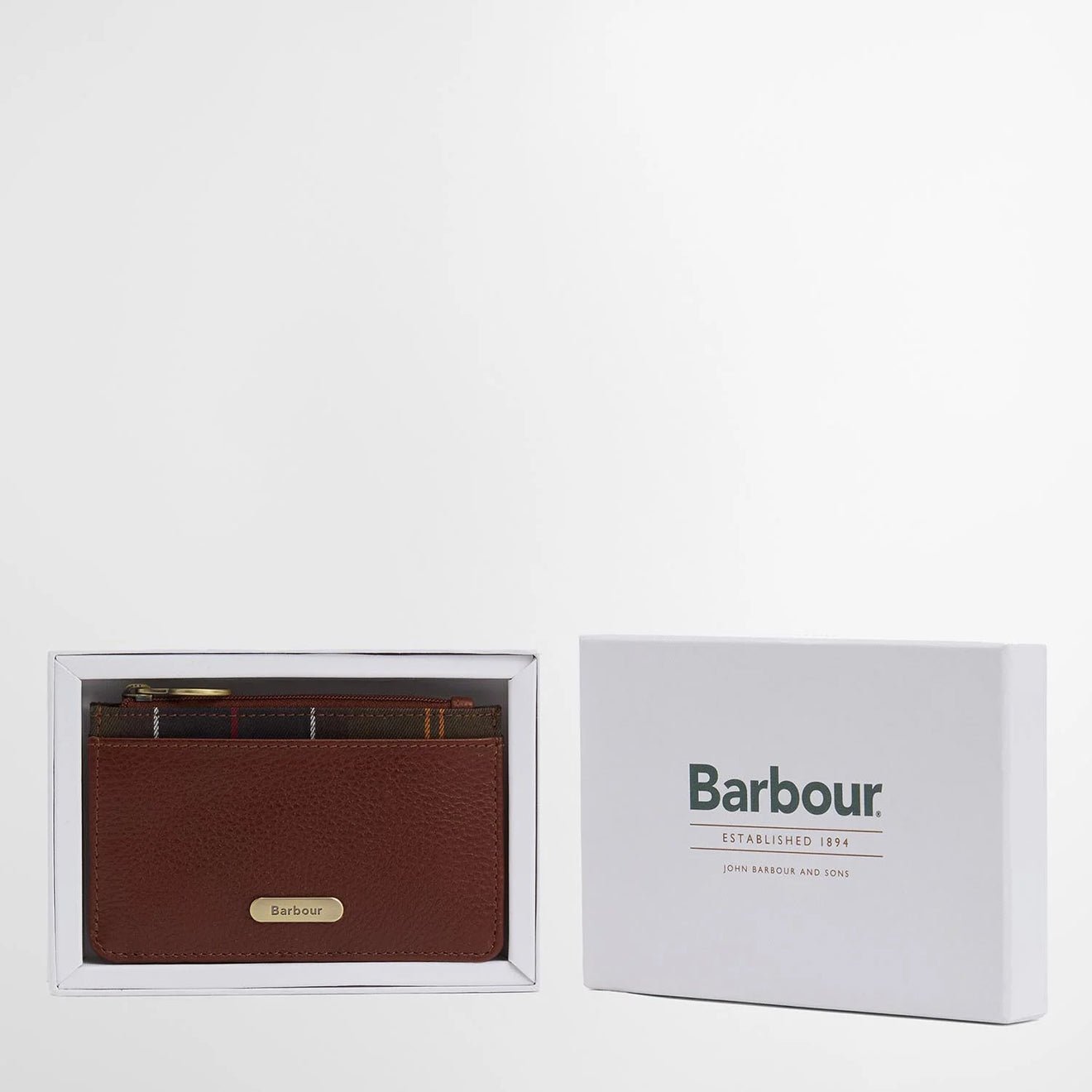 Barbour Womens Alder Leather Card Holder Brown/Classic - The Sporting Lodge