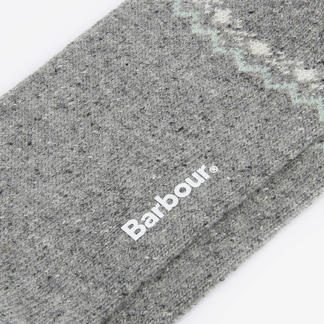 Barbour Womens Anaise Fair Isle Sock Mid Grey/Loden - The Sporting Lodge