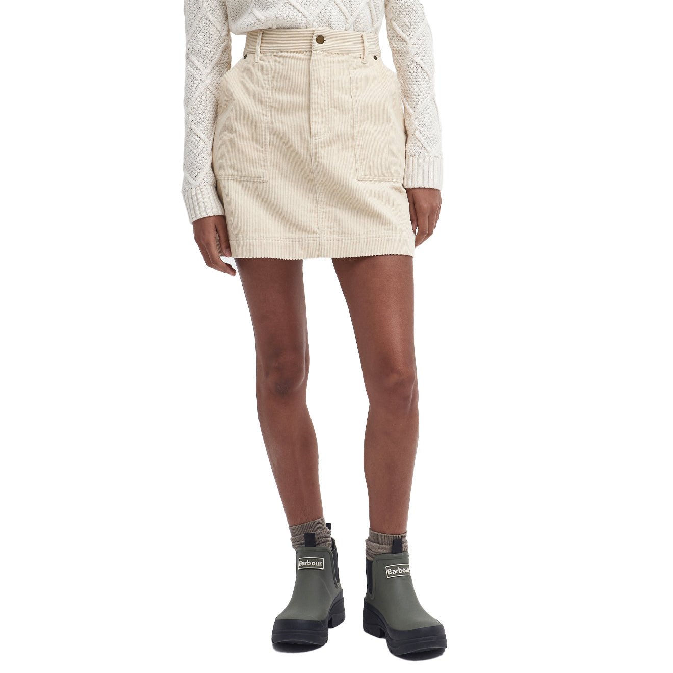 Barbour Womens Anya Mini Skirt White Pepper - The Sporting Lodge