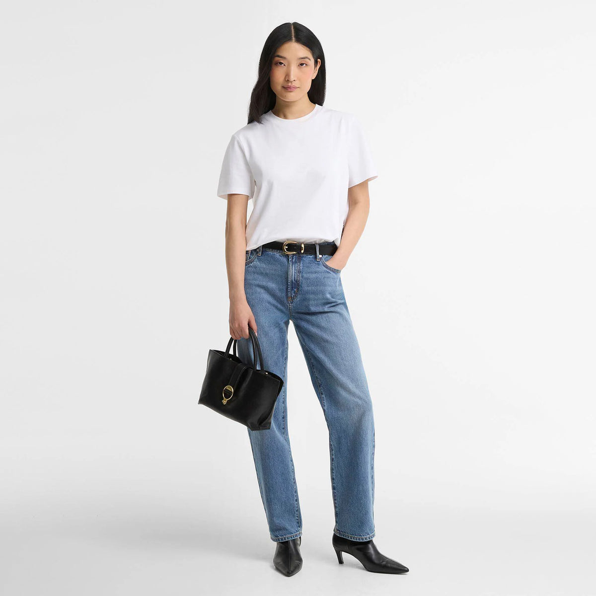Barbour Womens Barbour Alder Mini Leather Tote Bag Black