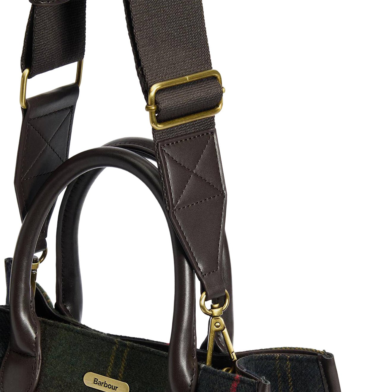 Barbour Womens Barrhill Tartan Tote Bag Classic Tartan Olive - The Sporting Lodge