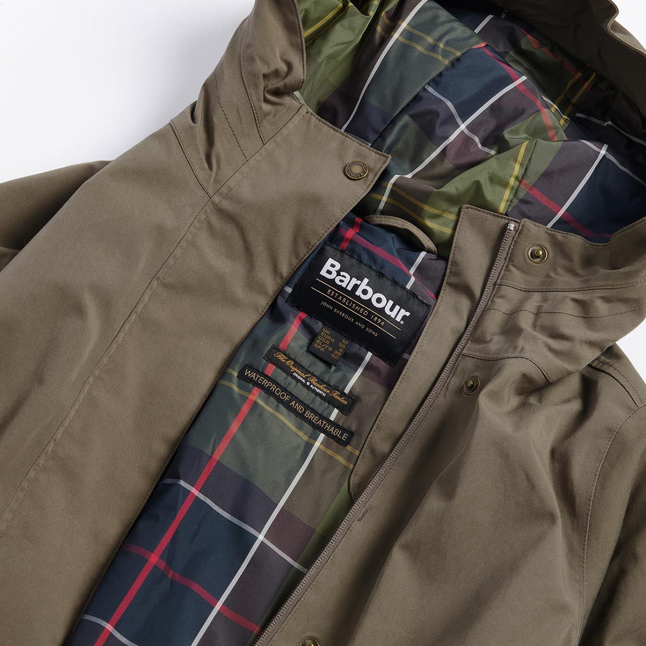 Barbour Womens Bowlees Waterproof Jacket Winter Moss / Classic - The Sporting Lodge