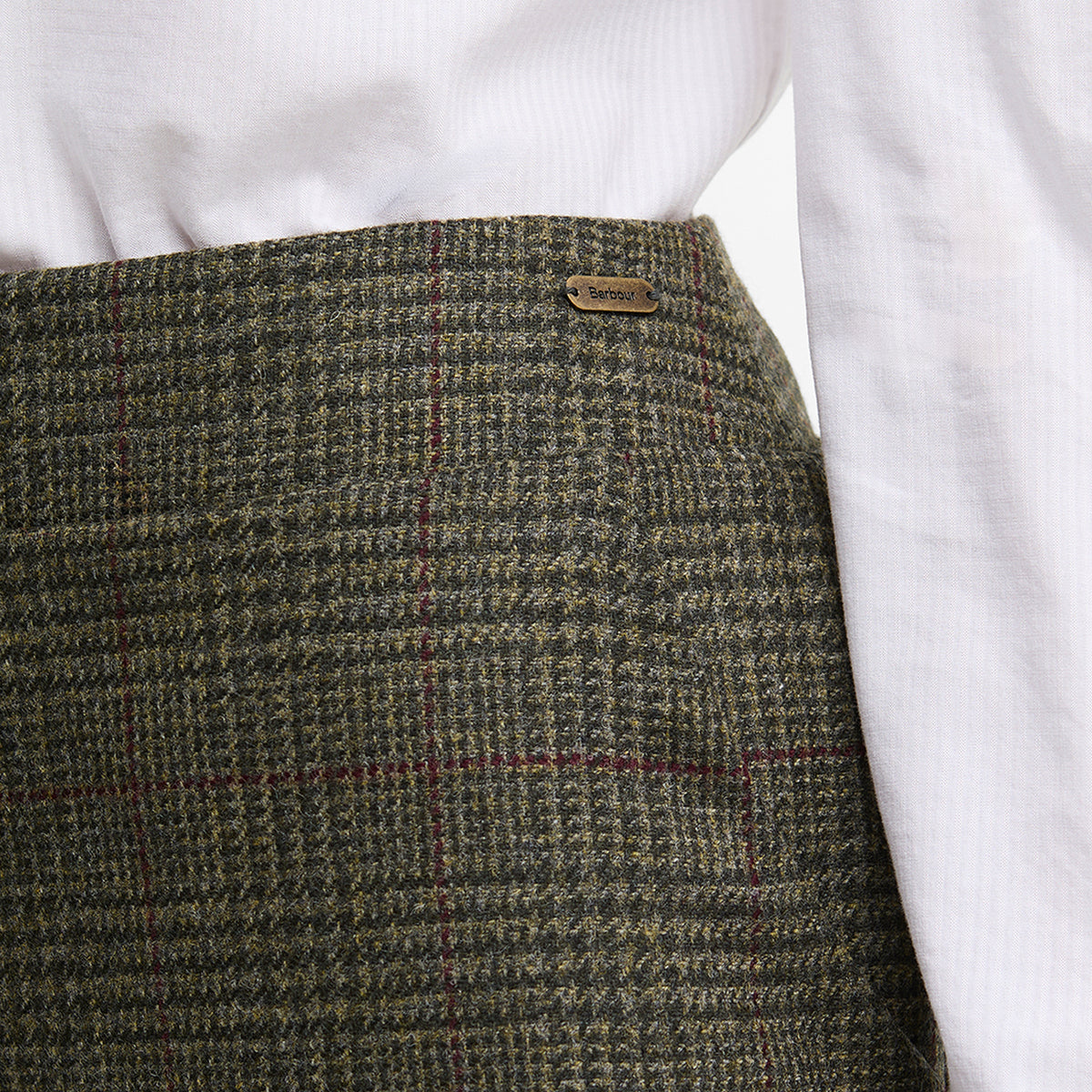 Barbour Womens Browning Skirt Olive Prince Of Wales