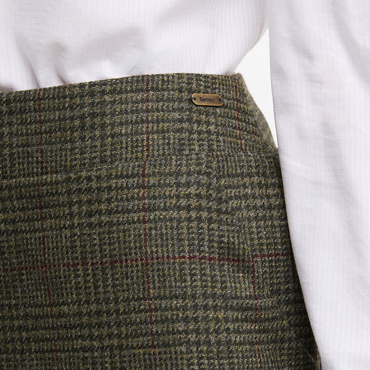 Barbour Womens Browning Skirt Olive Prince Of Wales