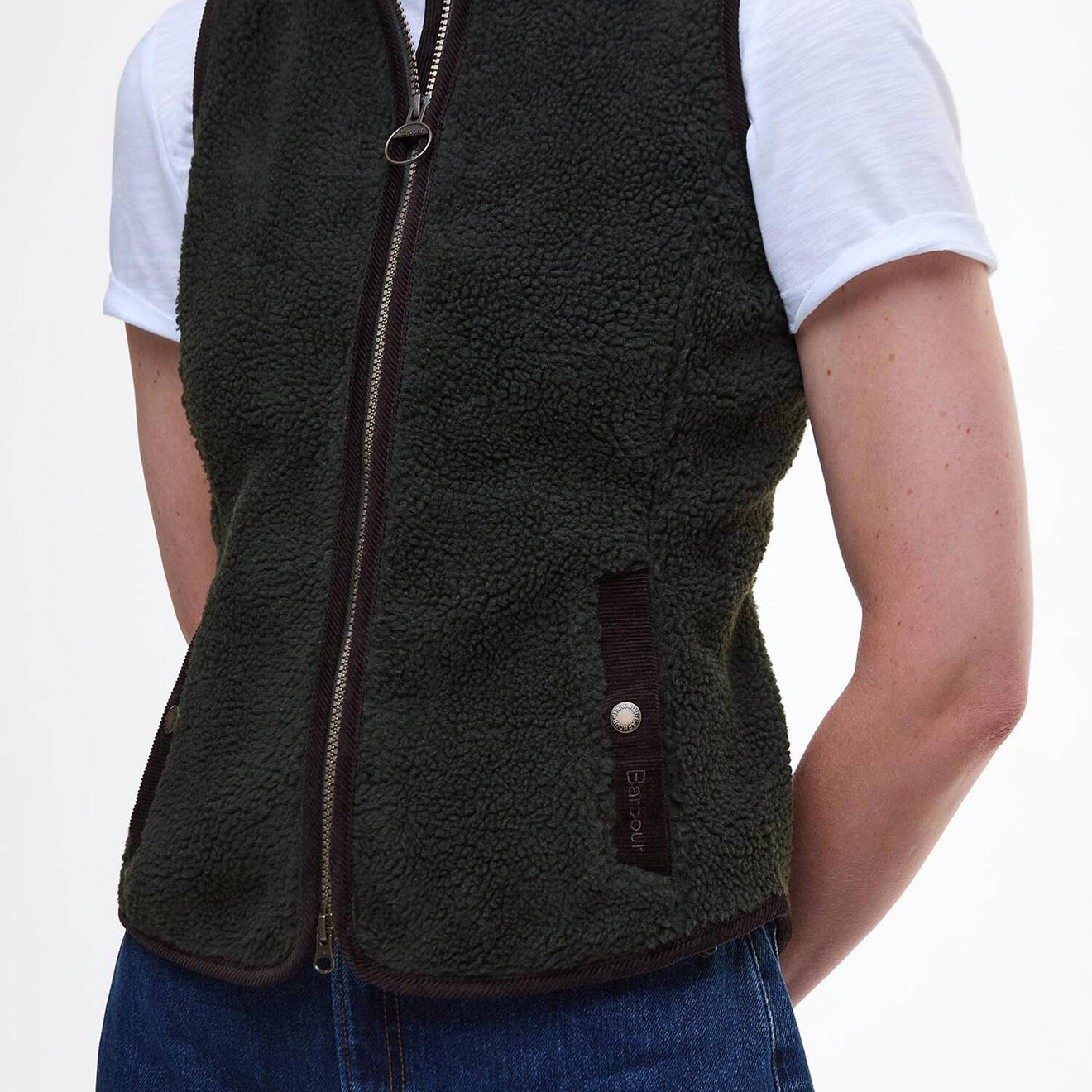 Barbour Womens Burford Fleece Gilet Olive/Classic