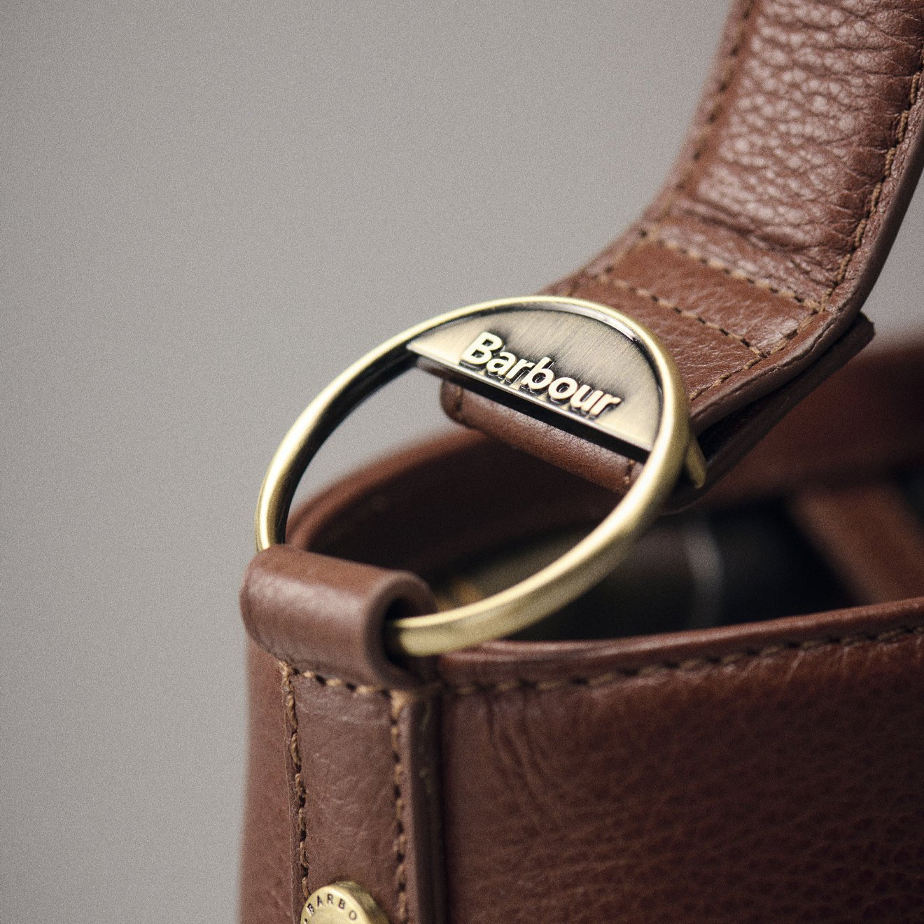 Barbour Womens Cedar Leather Bucket Bag Brown - The Sporting Lodge