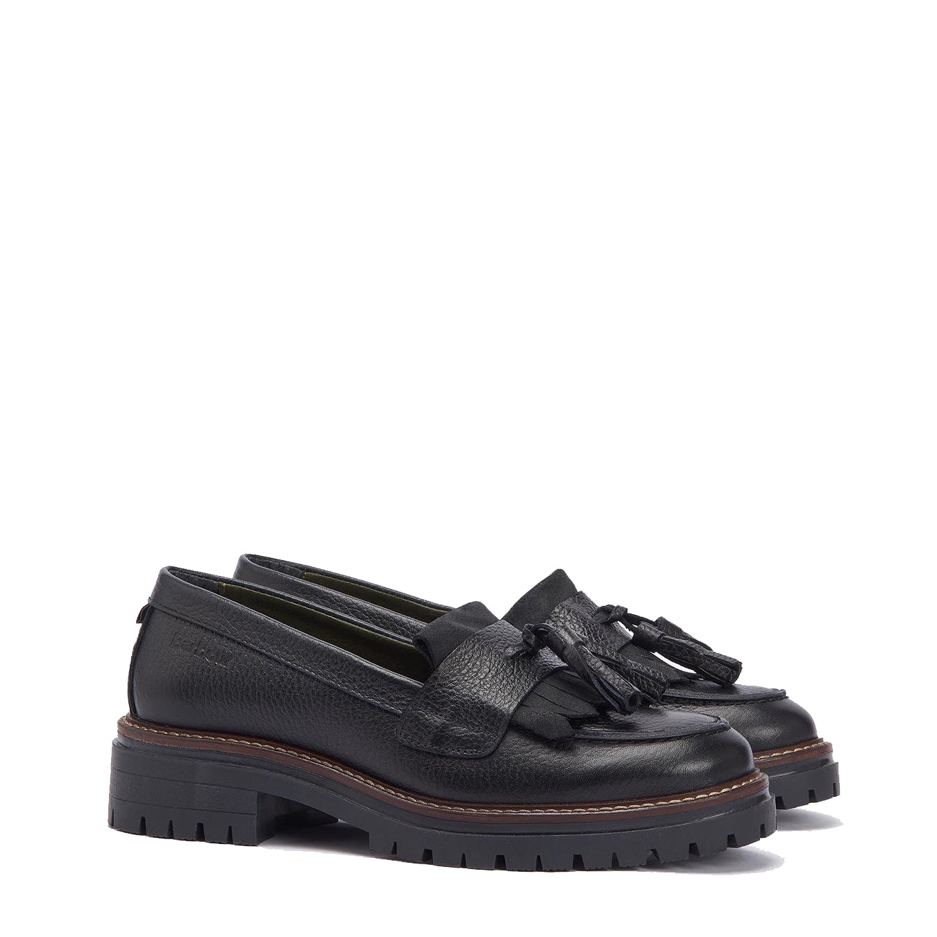 Barbour Womens Dolores Tassel Trim Loafer Black - The Sporting Lodge