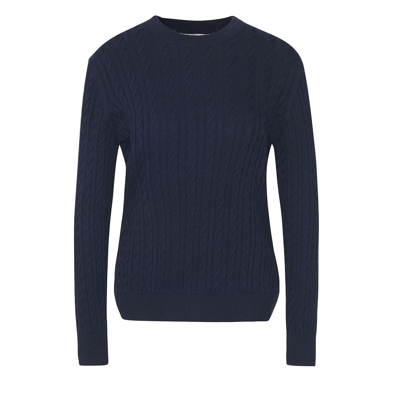 Barbour Womens Hartland Crew Knitted Jumper Navy - The Sporting Lodge