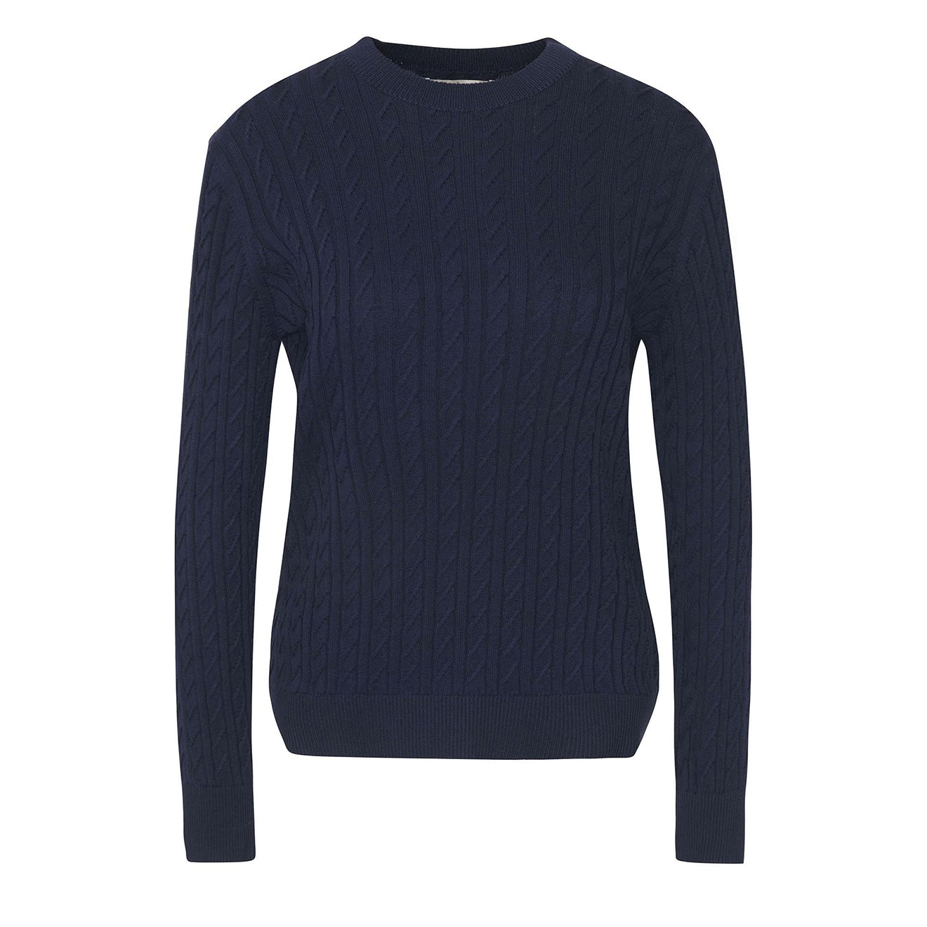 Barbour Womens Hartland Crew Knitted Jumper Navy - The Sporting Lodge