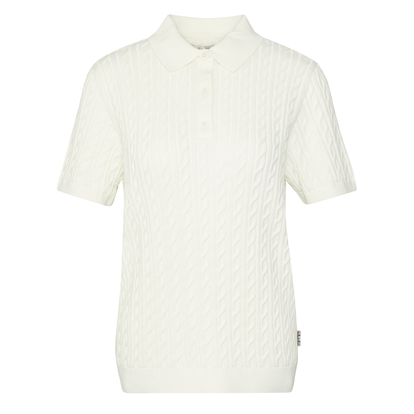 Barbour Womens Hartland Knitted Polo Jumper Cloud - The Sporting Lodge