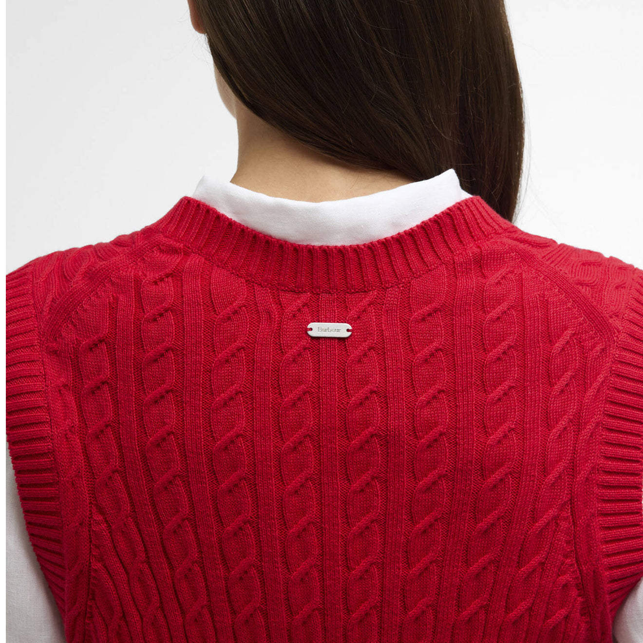 Barbour Womens Hartland Sweater Vest Poppy Red