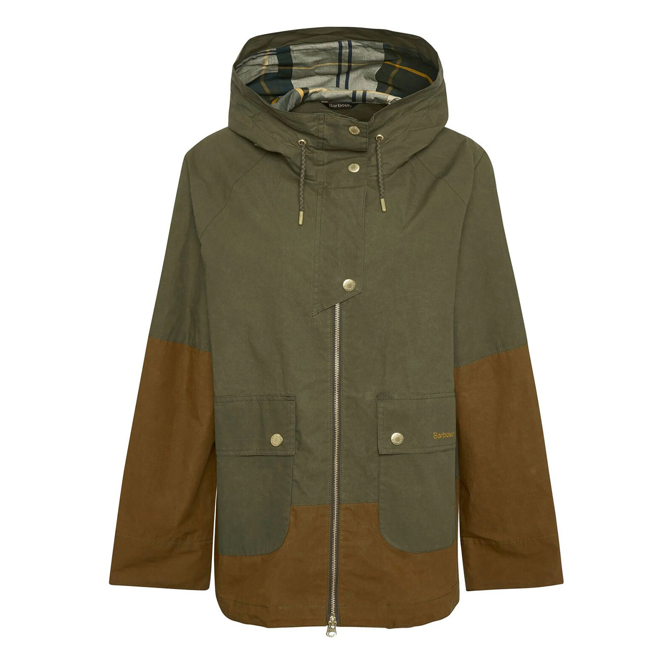 Barbour Womens Hayley Showerproof Jacket Dusky Green/Breen/Ancient Tartan - The Sporting Lodge