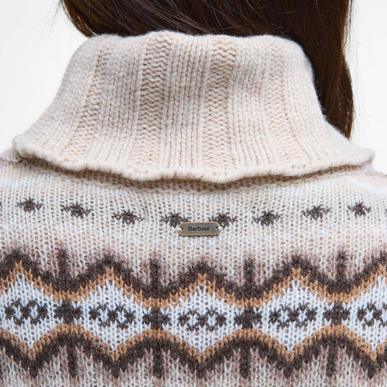 Barbour Womens Helen Fair Isle Roll-Neck Jumper Birch Multi - The Sporting Lodge